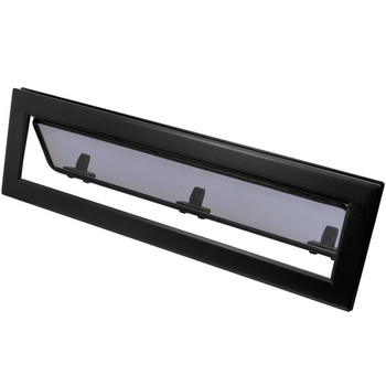 OKNO FLUSH MITRE ROZMIAR 4 - OTWIERANE - CZARNE - SZARA SZYBA - 190MMx645MM