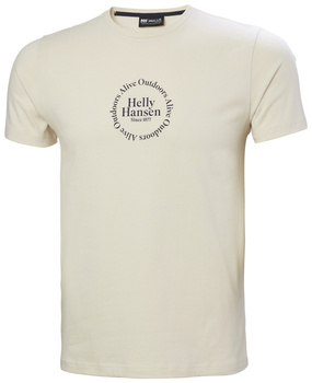 KOSZULKA MĘSKA  HELLY HANSEN CORE GRAPHIC  53936 CREAM