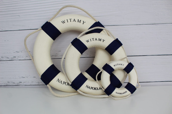 KOŁO RATUNKOWE OZDOBNE 35 CM WITAMY NA POKŁADZIE NIEBIESKIE