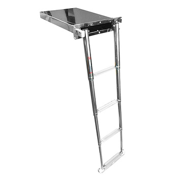 DRABINKA 4-STOPNIOWA, TELESKOPOWA, L492, W390, H80, STAL NIERDZEWNA, KASETA ZAMKNIĘTA DO ZABUDOWY