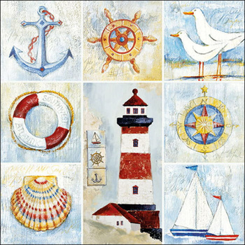 SERWETKI PAPIEROWE 33X33CM SEASIDE MARYNISTYCZNY MIX