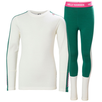 BIELIZNA JUNIOR HELLY HANSEN SET JR LIFA MERINO MIDWEIGHT (49403) EMERALD