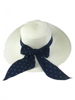 KAPELUSZ DAMSKI KOTWICZKI BIAŁY DUŻY