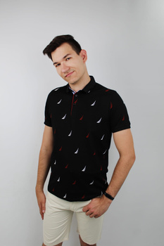 KOSZULKA MĘSKA LE MARIN POLO ŻAGLE  35948 BLACK