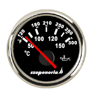 WSKAŹNIK TEMPERATURY OLEJU FI 52 MM CZARNY