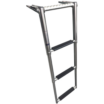 DRABINKA 3-STOPNIOWA, TELESKOPOWA, L370, W300, H42, STAL NIERDZEWNA, POKŁAD