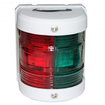 LAMPA NAWIGACYJNA DZIOBOWA DWUSEKTOROWA - 12V OBUDOWA BIAŁA (X)