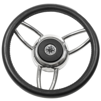 KIEROWNICA POLIURETAN/SS CZARNA 35CM