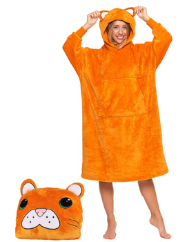 PONCZO BLUZA KOCYKOWA DAMSKA PODUSZKA 2w1 TYGRYS