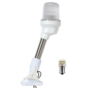 LAMPA NAWIGACYJNA NA MASZCIE 23 CM BIAŁA 360 KOTWICZNE LED - 12V OBUDOWA BIAŁA SKŁADANA