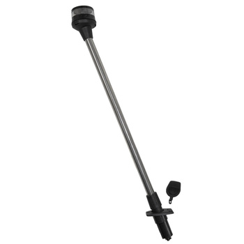 LAMPA NAWIGACYJNA NA MASZCIE 60 CM BIAŁA 360 KOTWICZNE LED - 12V OBUDOWA CZARNA, Z GNIAZDEM