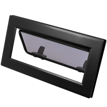 OKNO FLUSH MITRE ROZMIAR 1 - OTWIERANE - CZARNE - SZARA SZYBA - 190MMx366MM - VAL.12-17MM