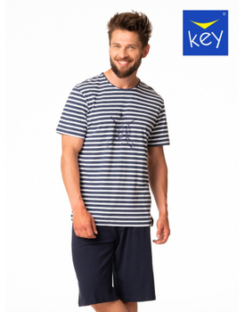 PIŻAMA MĘSKA KEY KOŁO STEROWE GRANATOWA