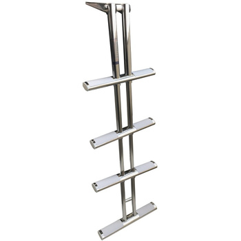 DRABINKA 4-STOPNIOWA, TELESKOPOWA, L482, W340, H55, STAL NIERDZEWNA, POKŁAD, BOCZNE STOPNIE