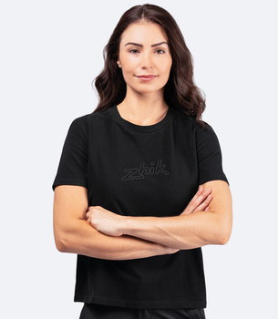 KOSZULKA DAMSKA ZHIK COTTON LOGO  3D TEE-0733 Black