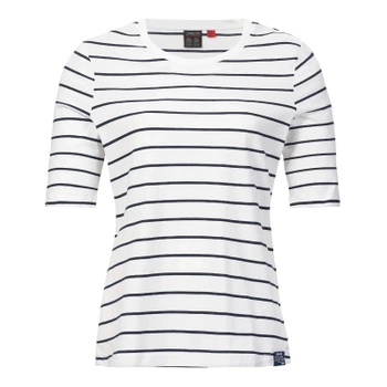 KOSZULKA DAMSKA MUSTO T-SHIRT MARINA STRIPE 82484 WHITE