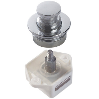 ZAMEK SZAFKOWY PRZYCISKOWY BIAŁY KOMPLETNY Z GAŁKĄ H19