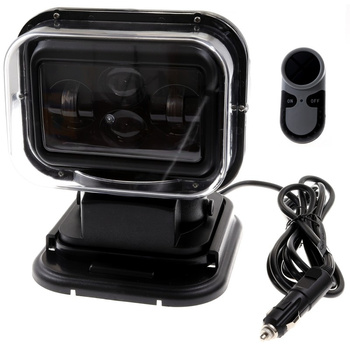 REFLEKTOR SZPERACZ LED - 12-24V - 60W - IP65 - CZARNY - Z PILOTEM BEZPRZEWODOWYM