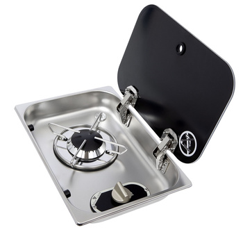 KUCHENKA GAZOWA 1 PALNIK Z POKRYWĄ SZKLANĄ NAVY LOAD NL.21000  357X250 MM