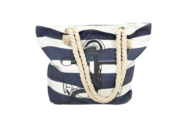 TORBA PLAŻOWA W GRANATOWE PASY