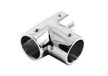 RELING Ø 25 MM ŁĄCZNIK RUROWY 90° - TRÓJNIK RURY RELINGU STAL NIERDZEWNA