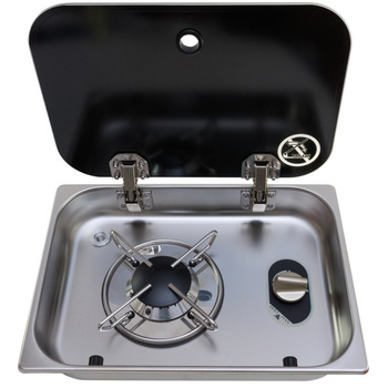 KUCHENKA GAZOWA 1-PALNIKOWA Z POKRYWĄ 357x250 (N)