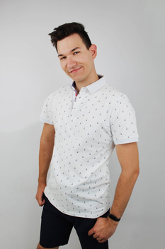 KOSZULKA MĘSKA EXPOMAN POLO KOTWICE 35966 WHITE