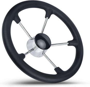 KIEROWNICA DO ŁODZI - KOŁO STEROWE DO MOTORÓWKI 290 MM ZE STALI NIERDZEWNEJ
