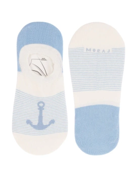 SKARPETKI DAMSKIE MORAJ  STOPKI 3 PAK KOTWICA  CDB550-235 BŁĘKIT