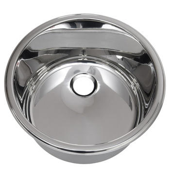 ZLEW OKRĄGŁY NIERDZEWNY 330/180 MM - ELEGANCKI ZLEW ZE STALI NIERDZEWNEJ 304 DO ŁODZI, KAMPERA I KUCHNI MOBILNYCH