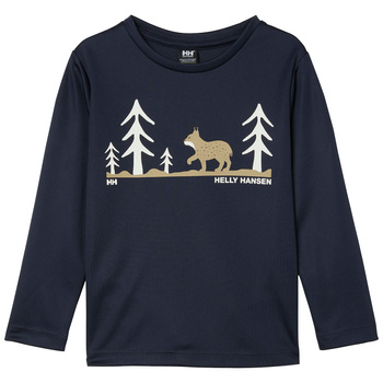 BLUZKA DZIECIĘCA HELLY HANSEN  TECH GRAPHIC LS TOP 41118 NAVY