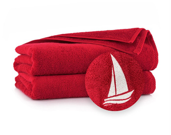 KOMPLET 2 RĘCZNIKÓW BAWEŁNIANYCH JACHT (50X30) CZERWONY