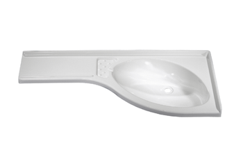 UMYWALKA DO ŁODZI, JACHTU BIAŁA NAROŻNA POLISTYREN 840X375MM LEWA