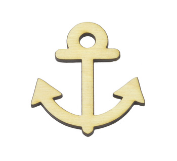 OZDOBA DREWNIANA KOTWICA NATUR 20CM SKLEJKA DECOUPAGE SCRAPKI EKO