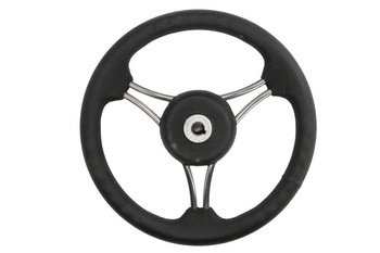 Koło sterowe, VS, 350mm, stal nierdzewna z poliuretanem, kolor: czarny