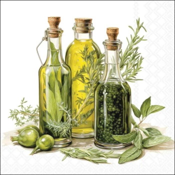 SERWETKI PAPIEROWE 33X33CM OILS AND HERBS OLIWA I ZIOŁA