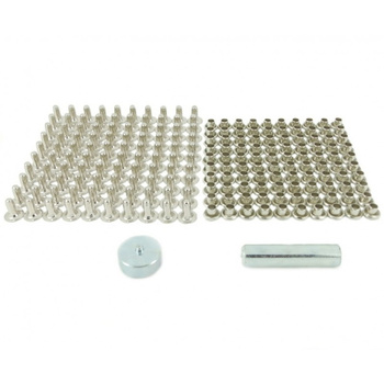 ZESTAW NITY DO TKANIN 7/9mm, MOSIĄDZ NIKLOWANY 100 szt. + ZABIJAK