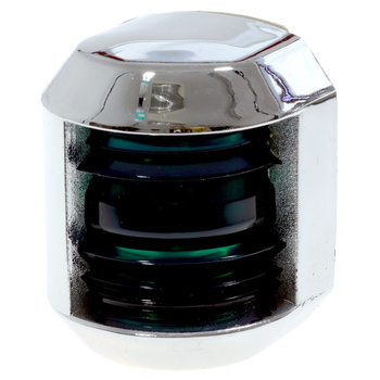 LAMPA NAWIGACYJNA BURTOWA ZIELONA DO 12m - 12V JUNIOR OBUDOWA CHROMOWANA (W)