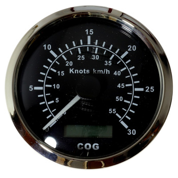 ZEGAR PRĘDKOŚCIOMIERZ GPS 0-30Kn Z ANTENĄ, 12/24V, D96MM, CZARNY, BEZEL SS