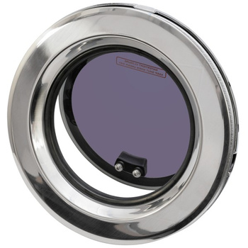 OKNO STAINLESS STEEL ROUND - OTWIERANE - SREBRNA RAMKA - 296MM