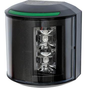 LAMPA NAWIGACYJNA S43 BURTOWA ZIELONA LED - 12/24V OBUDOWA CZARNA (F)