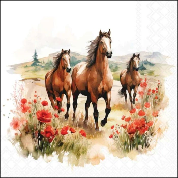 SERWETKI PAPIEROWE 33X33CM TROTTING HORSES KONIE