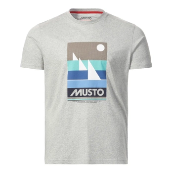 KOSZULKA MĘSKA  MUSTO  T-SHIRT MARINA GRAPHIC (82471)  GREY