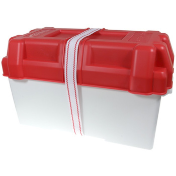 POJEMNIK AKUMULATORA WEW. L395xW185xH215 BIAŁO-CZERWONY