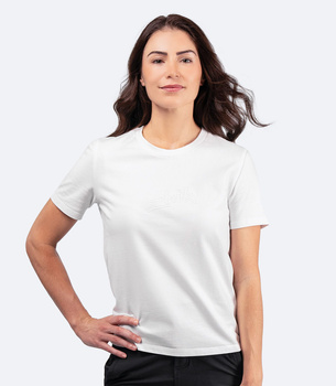 KOSZULKA DAMSKA ZHIK COTTON LOGO  3D TEE-0733 WHITE