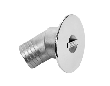 WLEW PALIWA DO ŁODZI DIESEL KĄTOWY NA WĄŻ 38 MM - STAL NIERDZEWNA