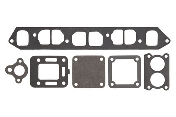 Zestaw uszczelek kolektora wydechowego (1x uszczelka kolanka  1x uszczelka kolektora wydechowego  1x uszczelka pod gaźnik  1x uszczelka termostatu) GM 153 & 181 (2.5 & 3.0L) CID engs: 120 & 140 hp (s/