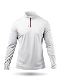 KOSZULKA MĘSKA  ZHIK  UPF 50+ UVACTIVE  1/4 ZIP ATP-0080-M  WHITE