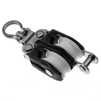 BLOCZEK PODWÓJNY Z KRĘTLIKIEM I ZACZEPEM - ROZMIAR 0 - LINA 5MM (W)