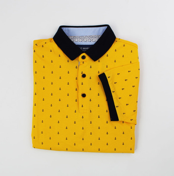 KOSZULKA  MĘSKA POLO LE MARIN KOTWICE O27516 ŻÓŁTA